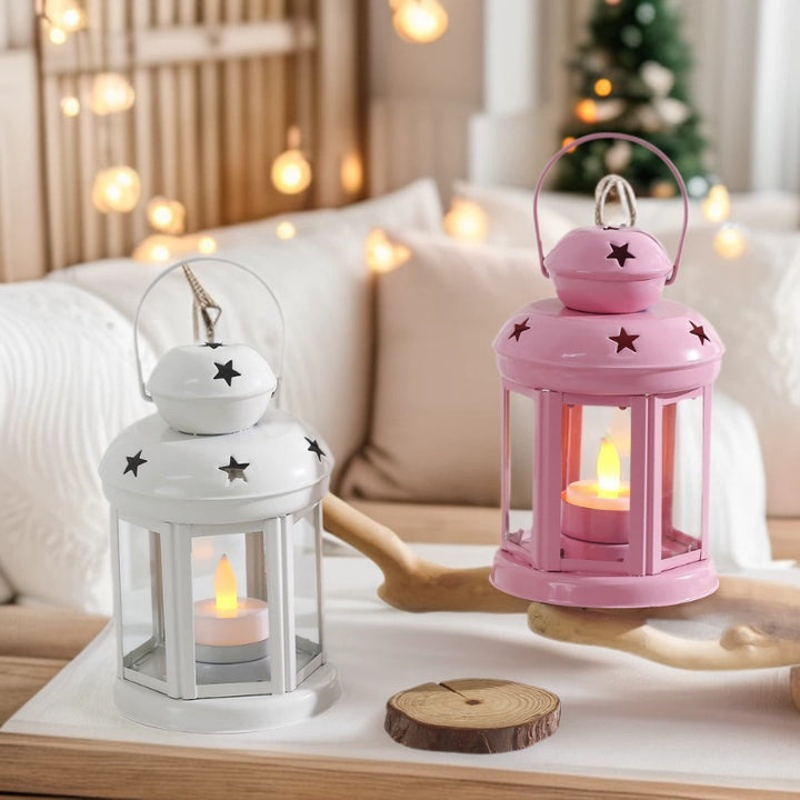 Mini Vintage Metal Star-Cut Tea Light Lantern Stornfield