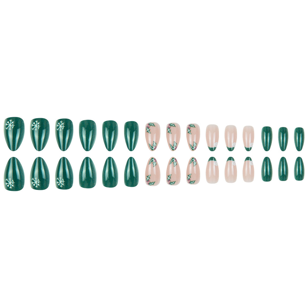 Artistic Stiletto Press-On Nails with Holiday Design Stornfield
