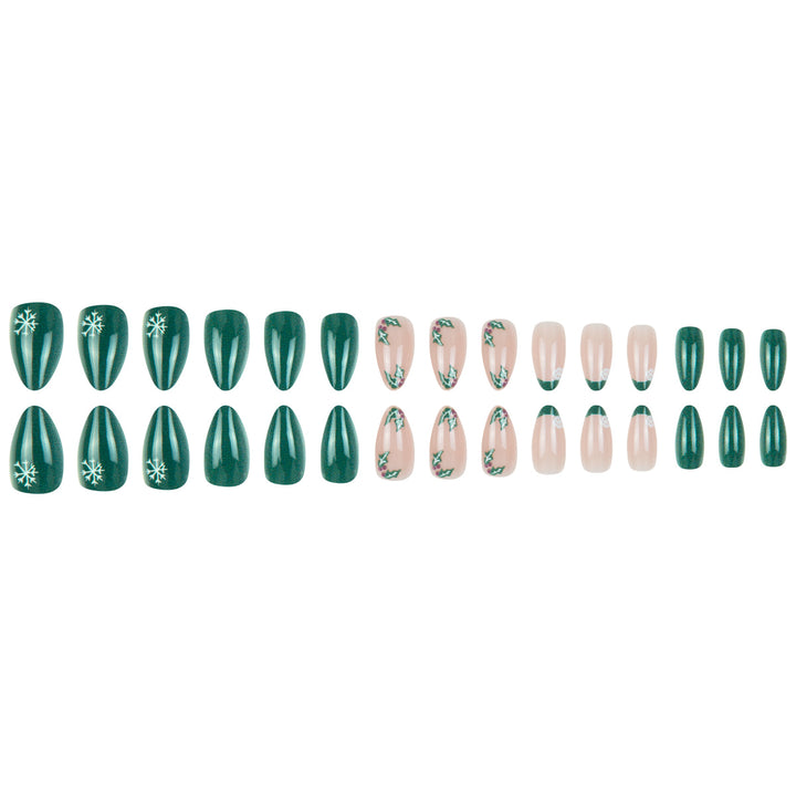 Artistic Stiletto Press-On Nails with Holiday Design Stornfield
