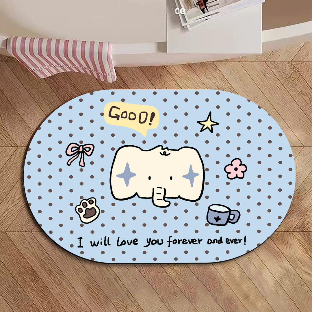 Cute Dog-Themed Plush Bath Mat