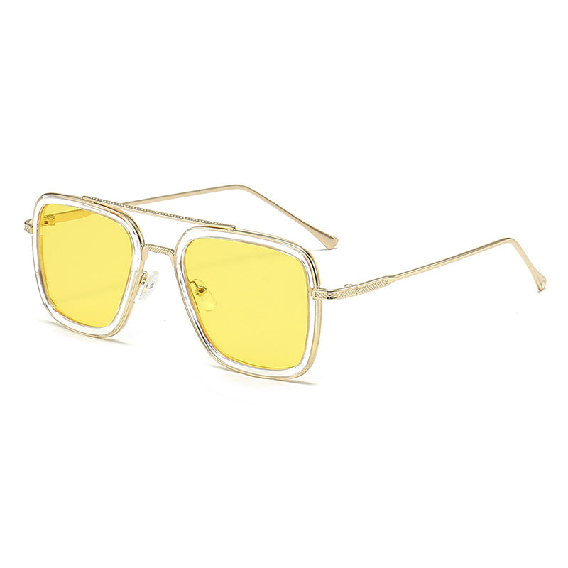 Women's fashionable square sunglasses with glamorous metal frame Stornfield