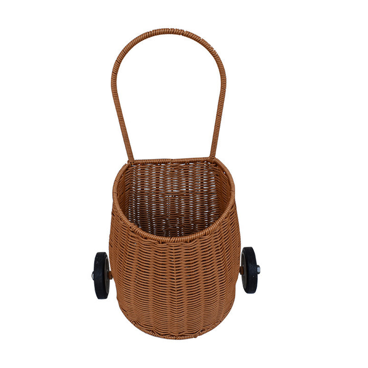 Decorative Woven Rolling Storage Basket Stornfield