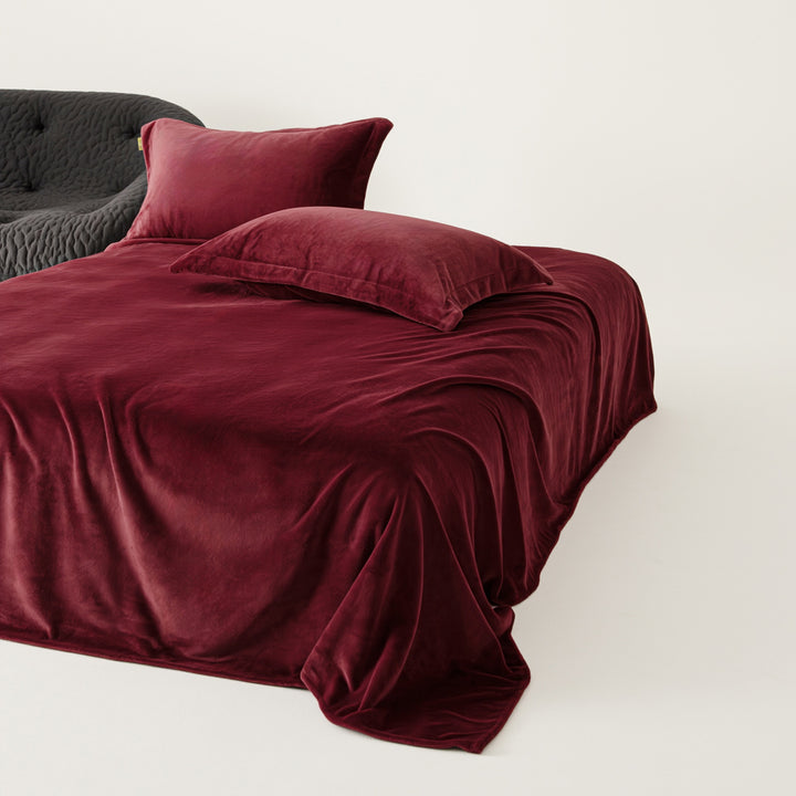 Velvet-Feel Brushed Microfiber Sheet Set with Drapey Flat Sheet & Matching Pillowcases