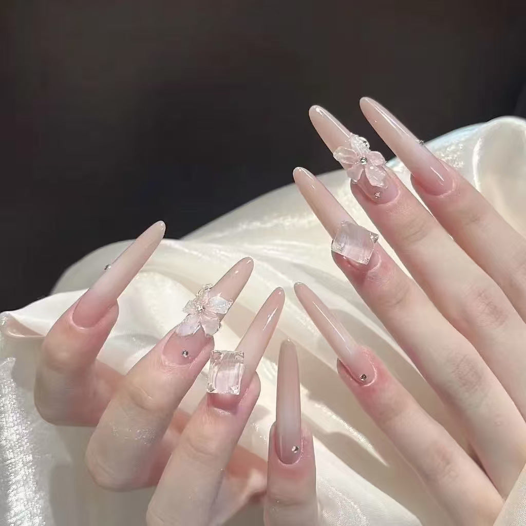 Glamorous Crystal-Studded Stiletto Press-On Nails Stornfield