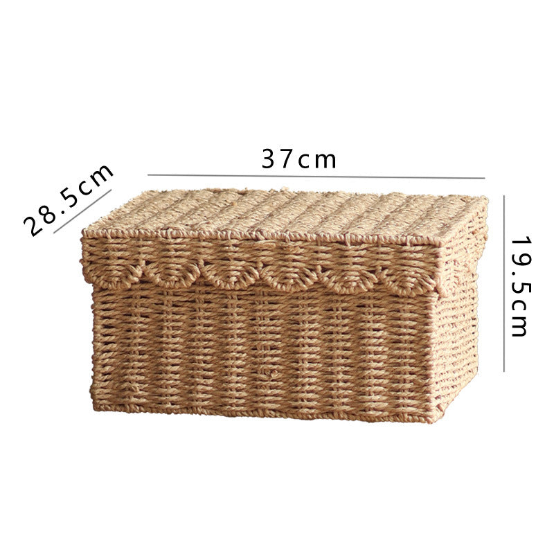 Storage basket with lid and reed design Stornfield