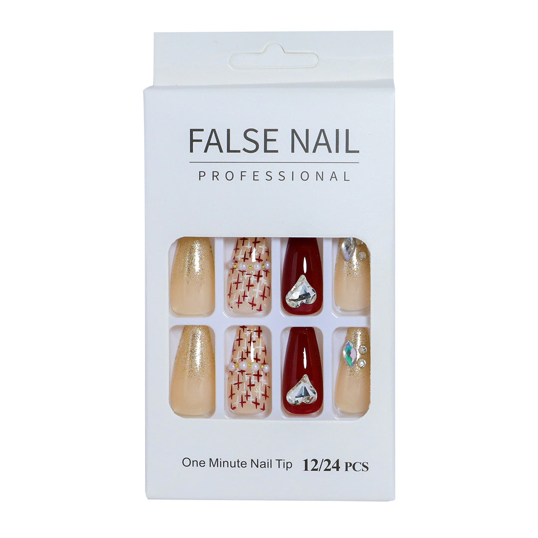 Decorative Press-On Nail Set with 3D Accents Stornfield