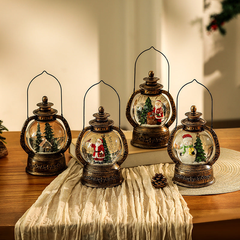 Nostalgic Christmas lantern with snow globe Stornfield