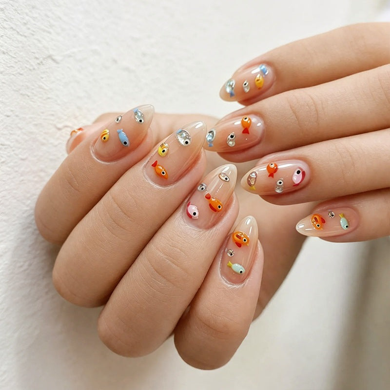 Artificial nail set with playful fish designs Stornfield