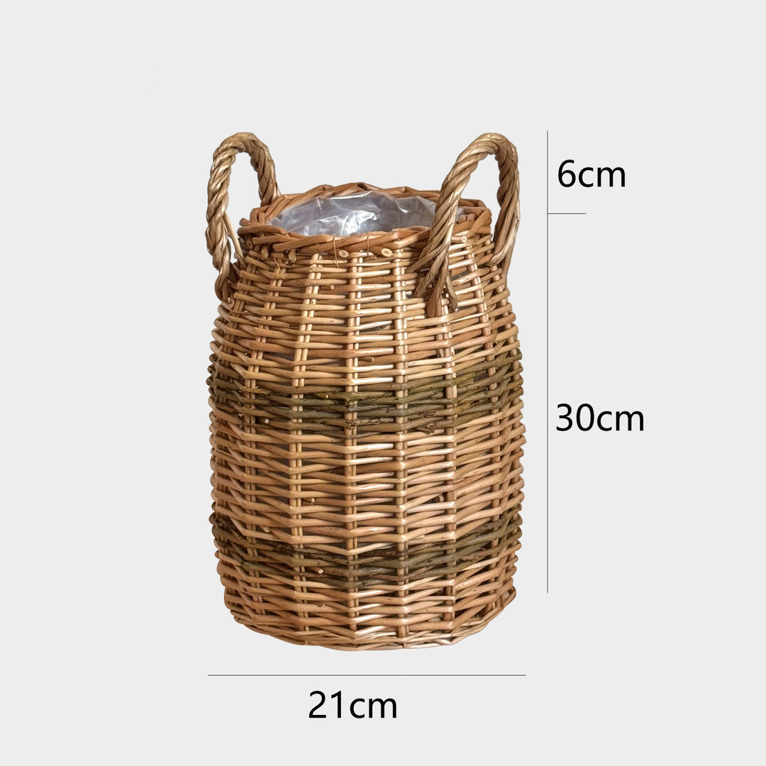 Handcrafted storage basket with natural fiber Stornfield