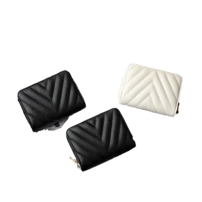 Compact Zippered Wallet with Card Organizer