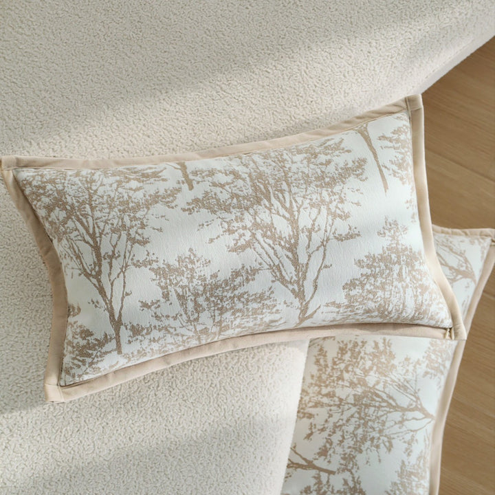 Decorative pillow with botanical tree design