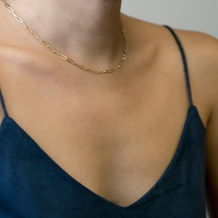 Sleek Long Link Chain Necklace Stornfield