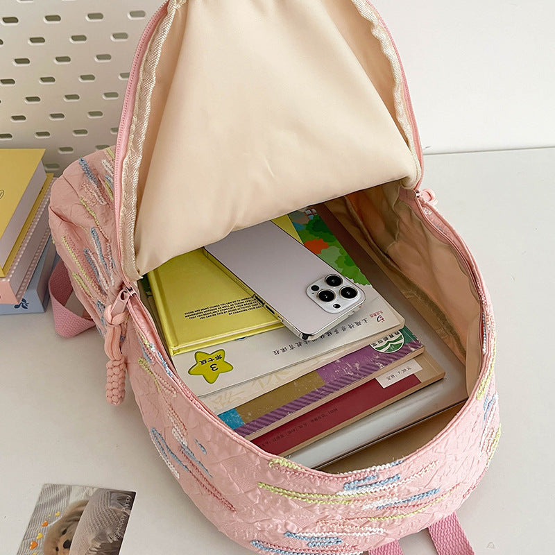 Patterned Backpack with Additional Compartments Stornfield
