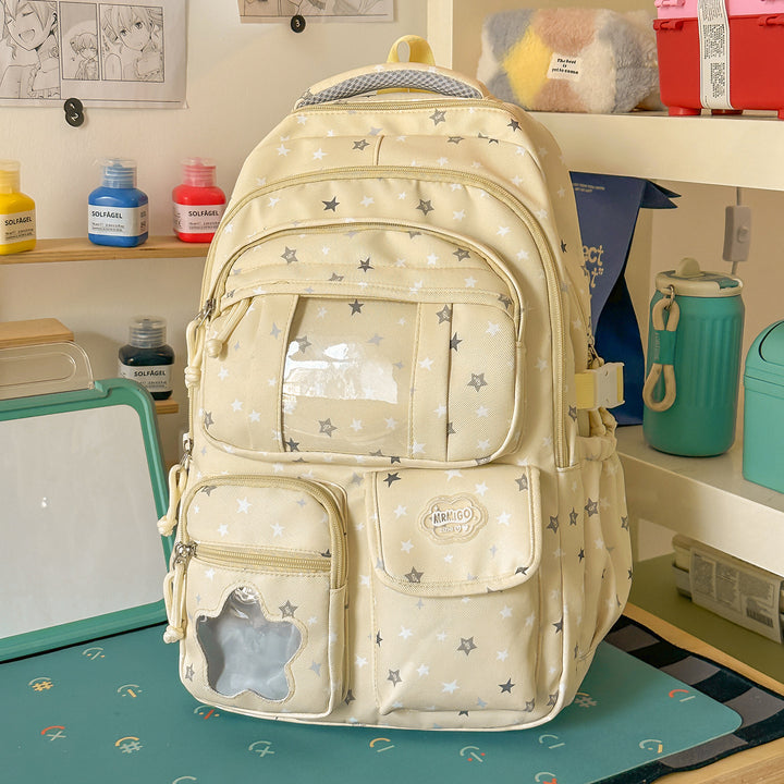 Star-Printed Casual School Backpack Stornfield