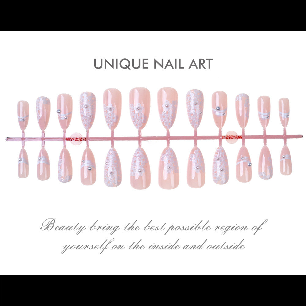 Elegant Floral-Accent Press-On Nails Stornfield