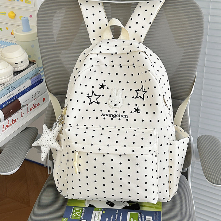 Playful Polka Dot Bunny-Themed Backpack Stornfield