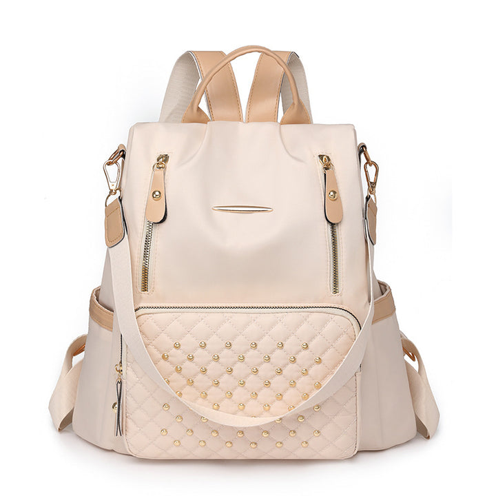 Fashionable Multi-Pocket Quilted Backpack