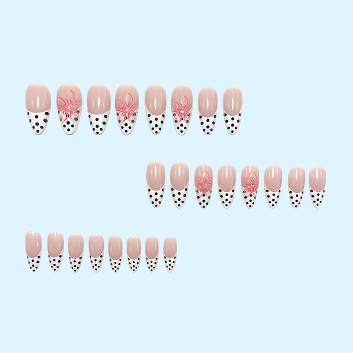 Artificial nails with floral accent and elegant tip Stornfield
