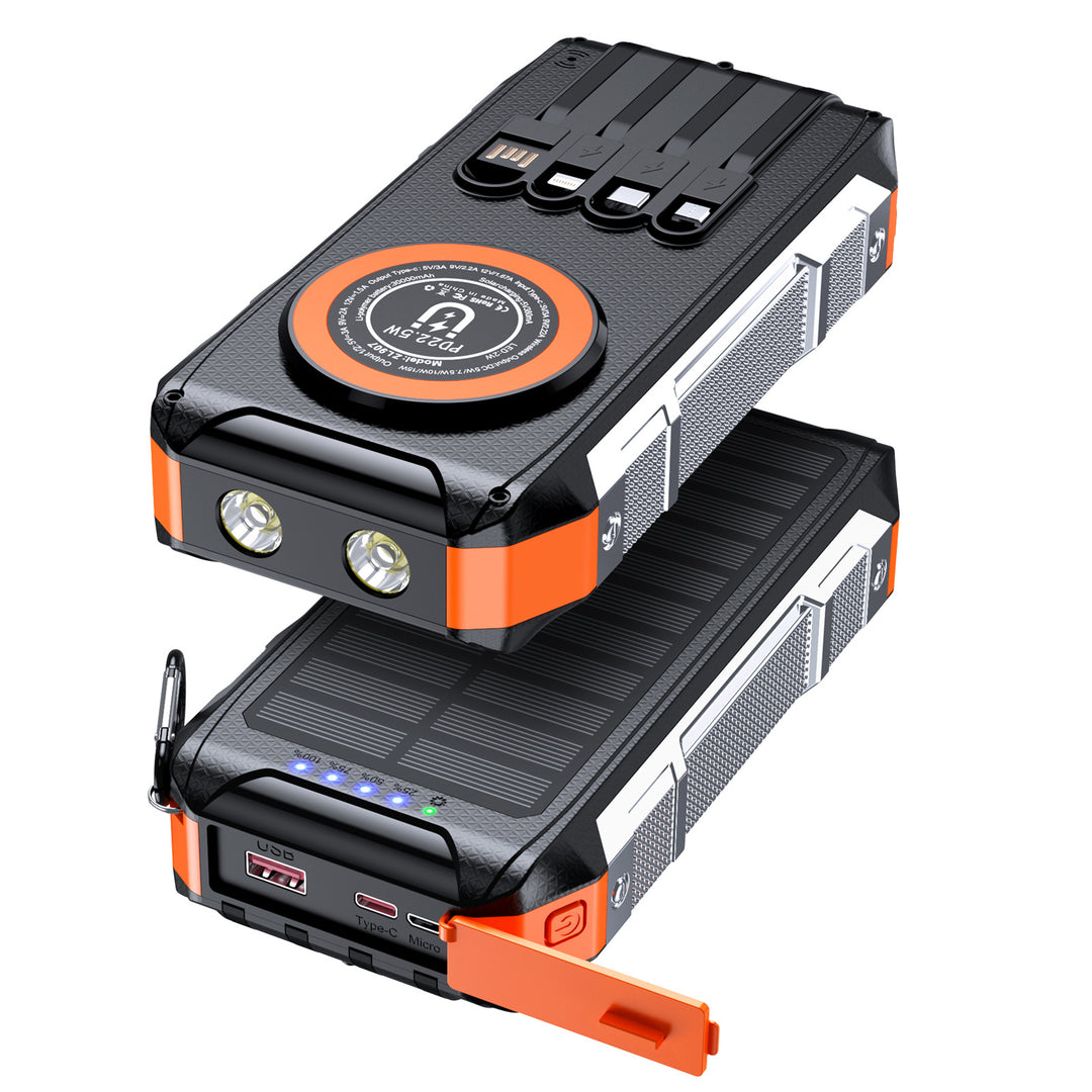 Multifunctional solar power bank with LED light and fast charging function Stornfield