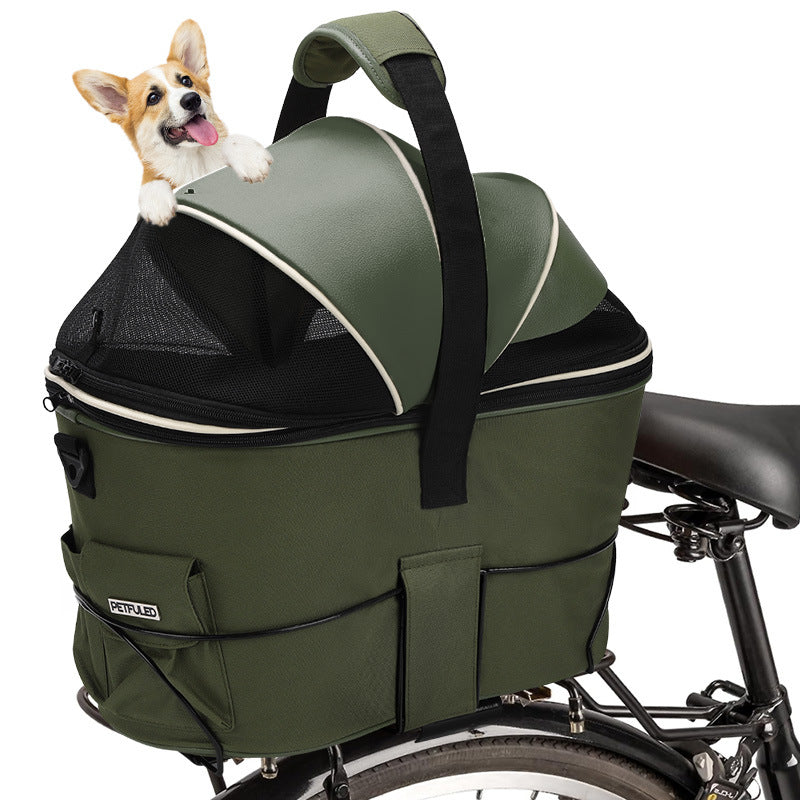 foldable insulated pet carrier bag with mesh canopy and padded handle Stornfield