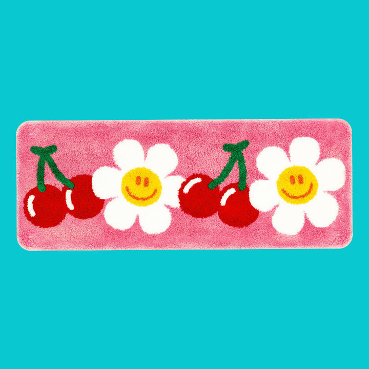 Floral Turtle-Shaped Bath Mat