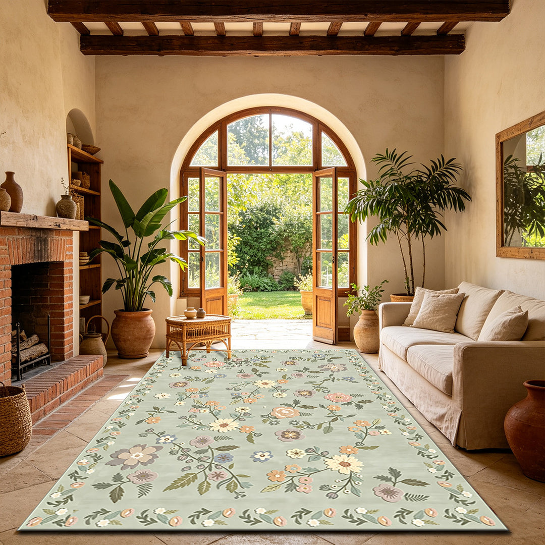 Flower pattern decorative carpet