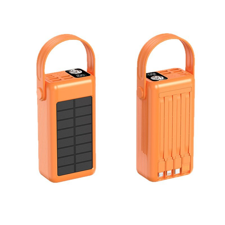 Portable Solar Power Bank with Integrated Cable Management and LED Display Stornfield
