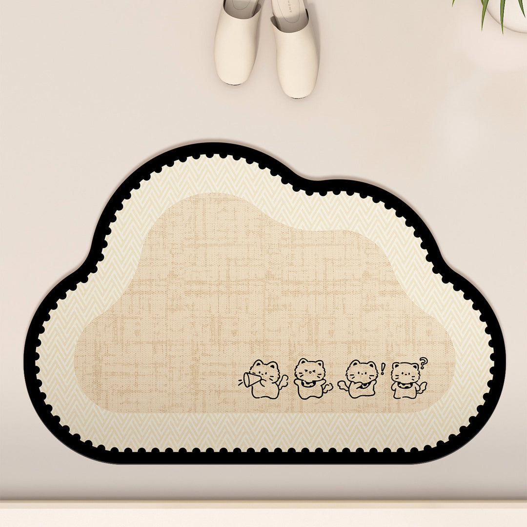 Cute Cloud-Shaped Plush Area Mat