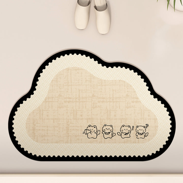 Cute Cloud-Shaped Plush Area Mat