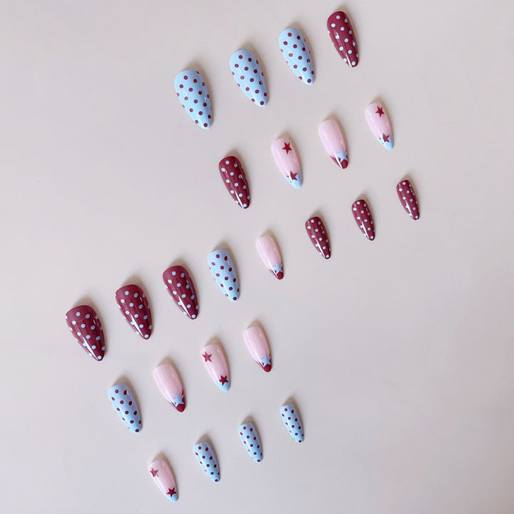 Artificial nail set with creative retro designs Stornfield