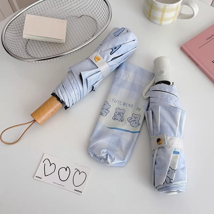 Women's Foldable Umbrella with Playful Checkered Pattern Stornfield
