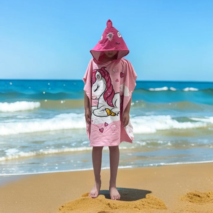 Kids' Fun Dinosaur-Themed Hooded Towel Poncho Stornfield