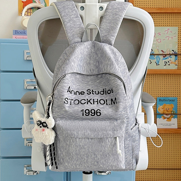Casual Lightweight Backpack with Cute Plush Charm Stornfield