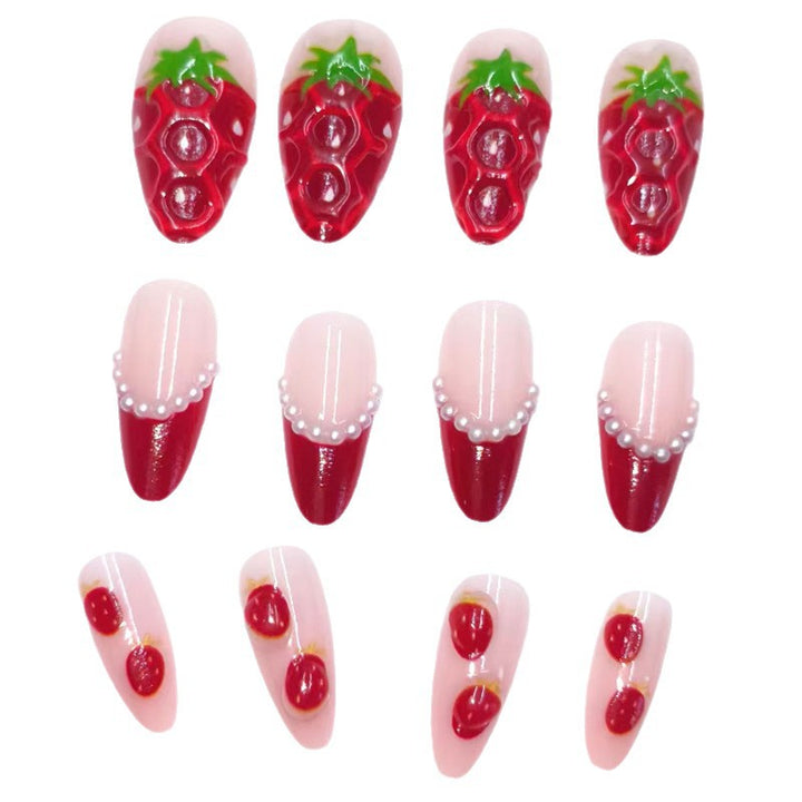 Artistic Nail Tips with Strawberry Design Stornfield