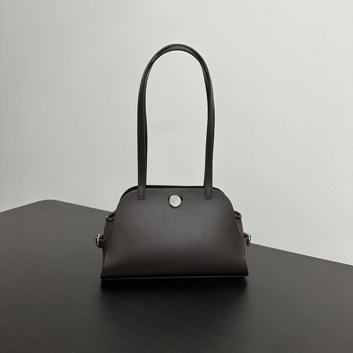 Structured Dome Tote with Long Double Shoulder Straps