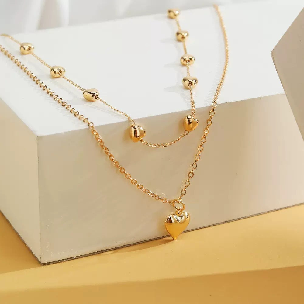 Layered Heart Charm Necklace Stornfield