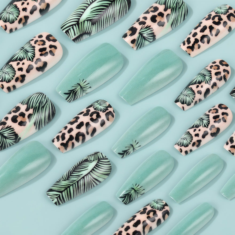 Creative artificial nails with tropical and animal design Stornfield
