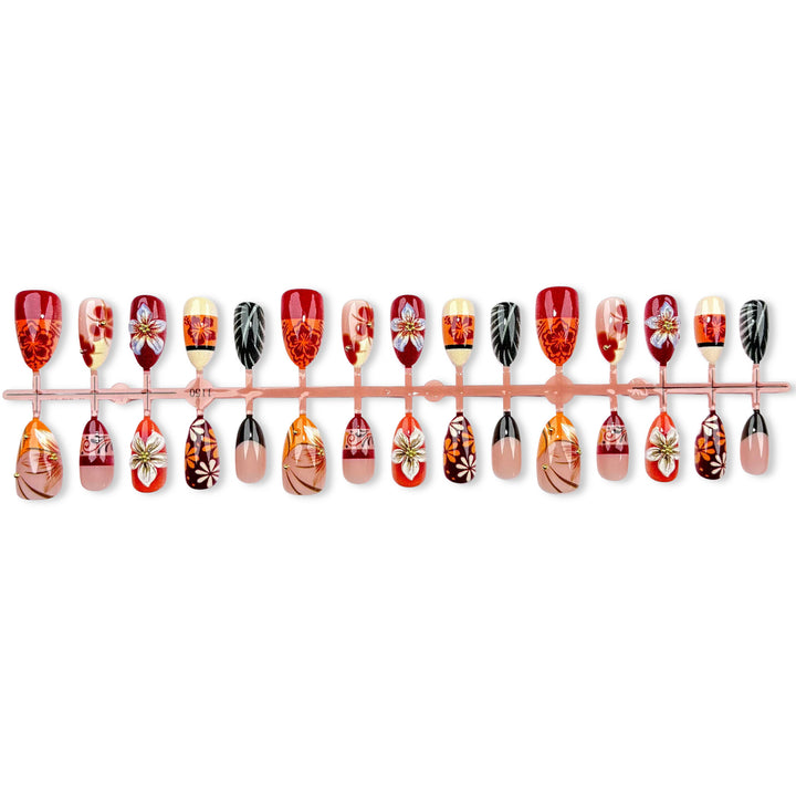 Artistic Floral Press-On Nail Art Set 1790746209