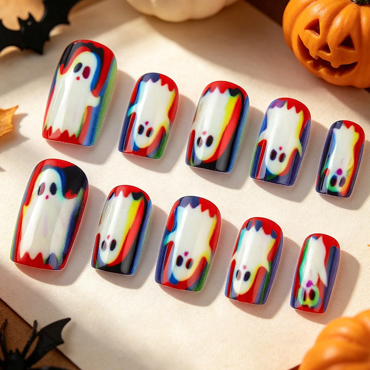 Halloween-Themed Ghost Press-On Nails Stornfield