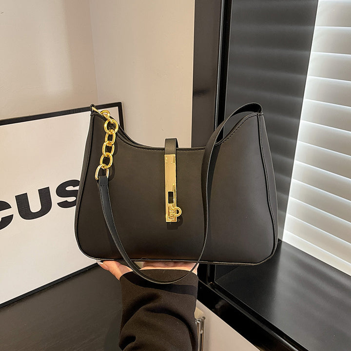 Elegant Chain-Accent Shoulder Bag