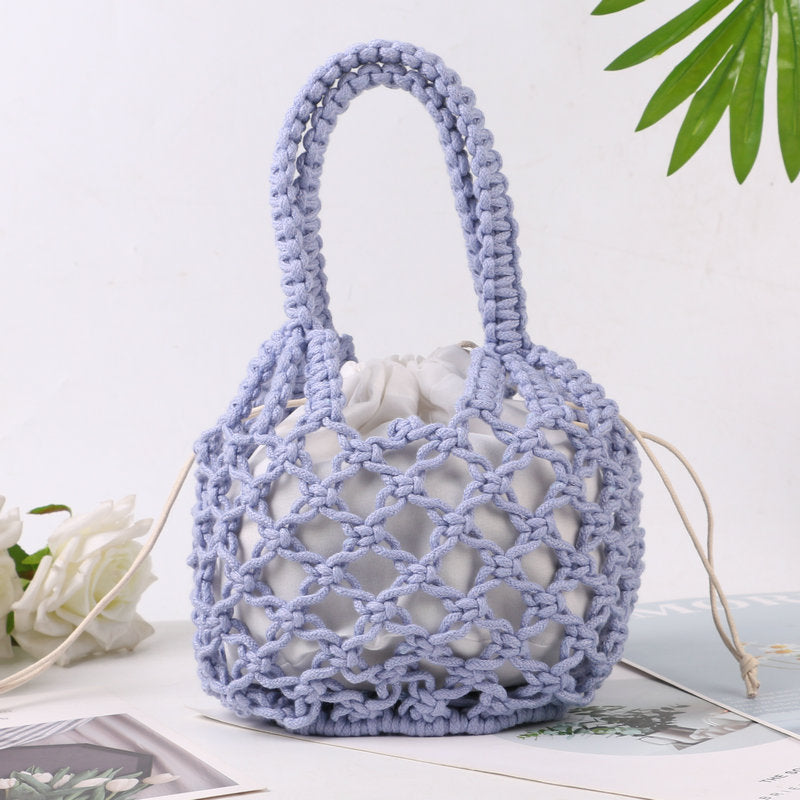 Hand-knotted tote bag with inner drawstring closure Stornfield
