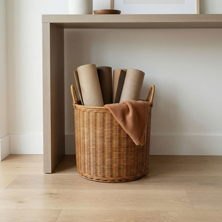 Handmade storage basket made of natural wicker Stornfield