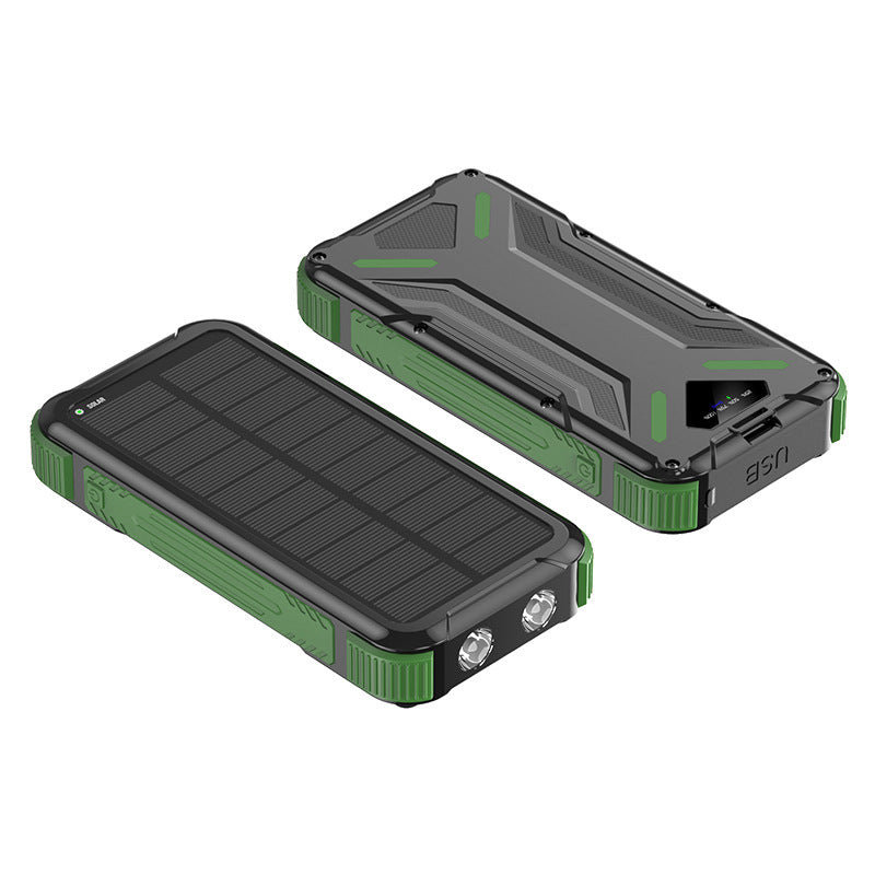 Solar-powered power bank with robust design and LED light Stornfield
