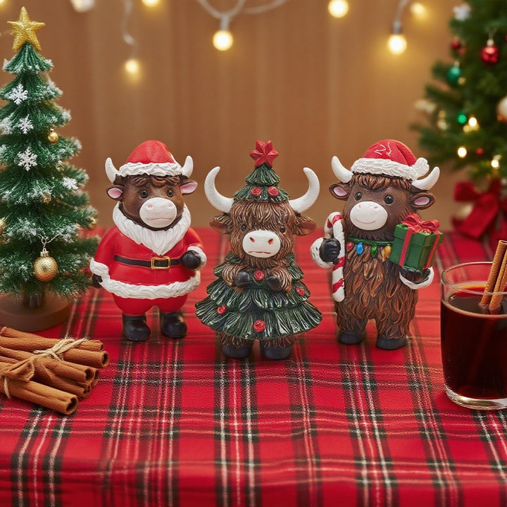 Christmas decoration figure in Highlands cattle design Stornfield