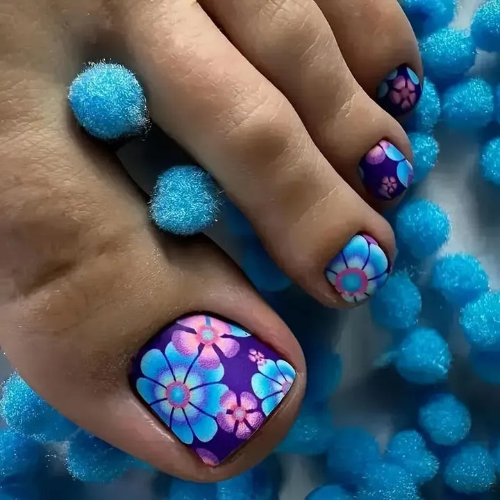 Floral Design Pedicure Nail Art Enhancements Stornfield