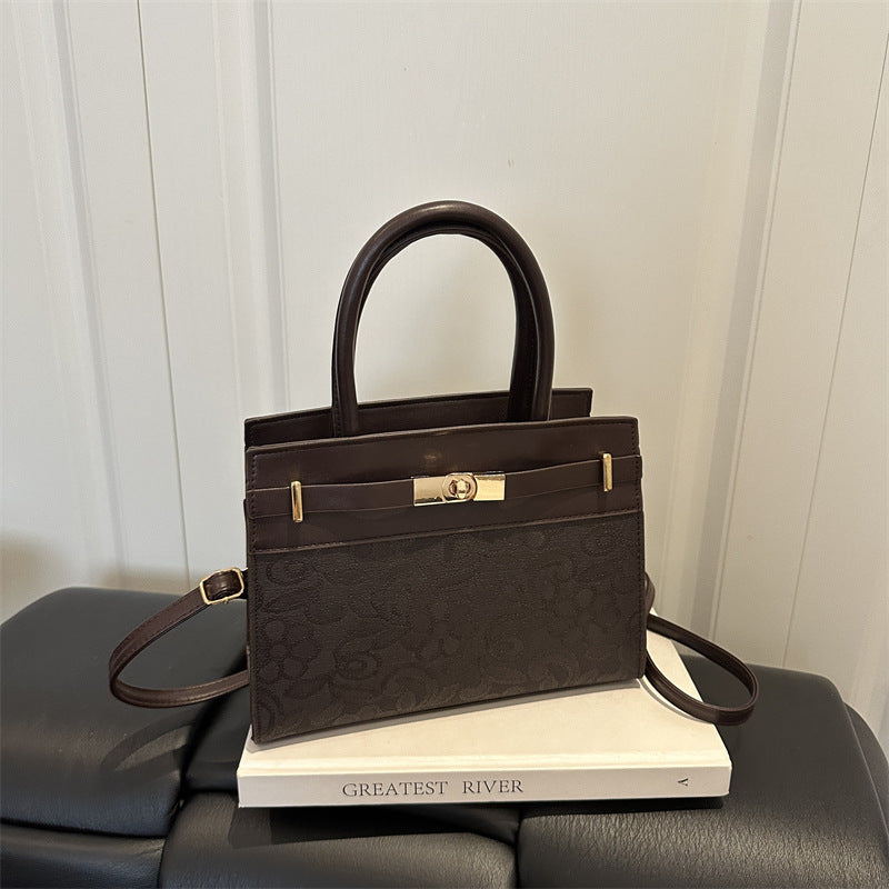 Elegant Embossed Handheld Satchel