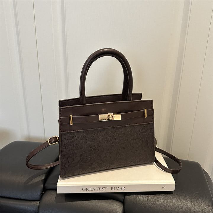 Elegant Embossed Handheld Satchel