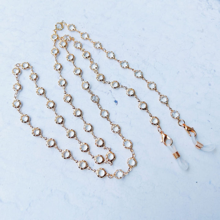 Elegant Black Gemstone Eyewear Chain Stornfield