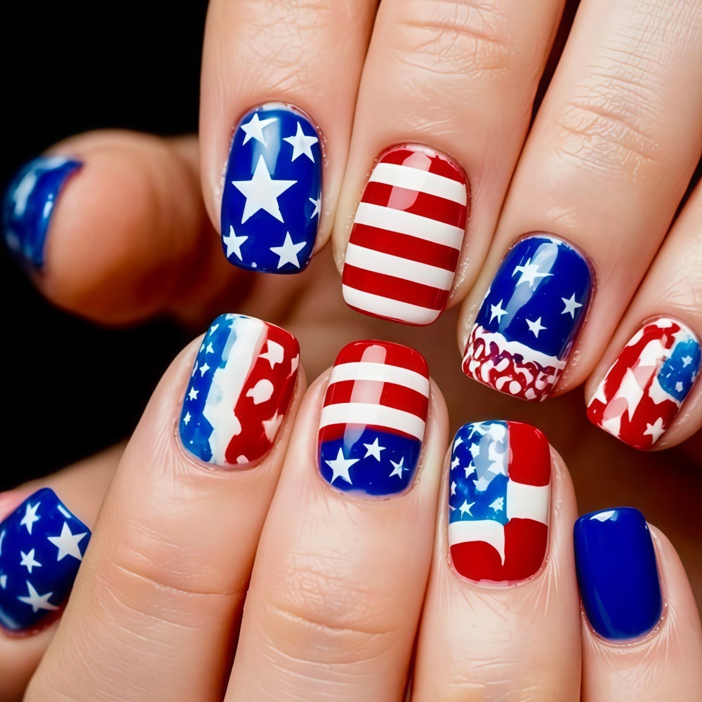 Creative artistic nails in patriotic design Stornfield