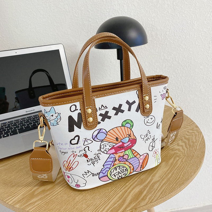 Playful Illustrated Shoulder Bag